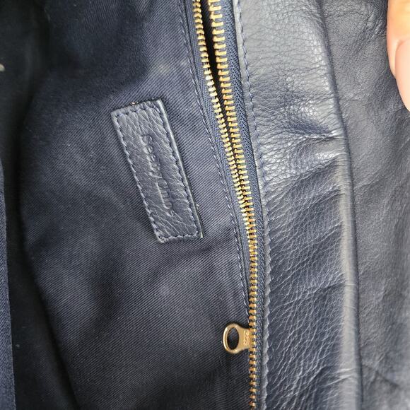 SEE BY CHLOE Nellie Navy Light Blue Gray Leather Handbag Crossbody Trapezoid - Picture 6 of 9